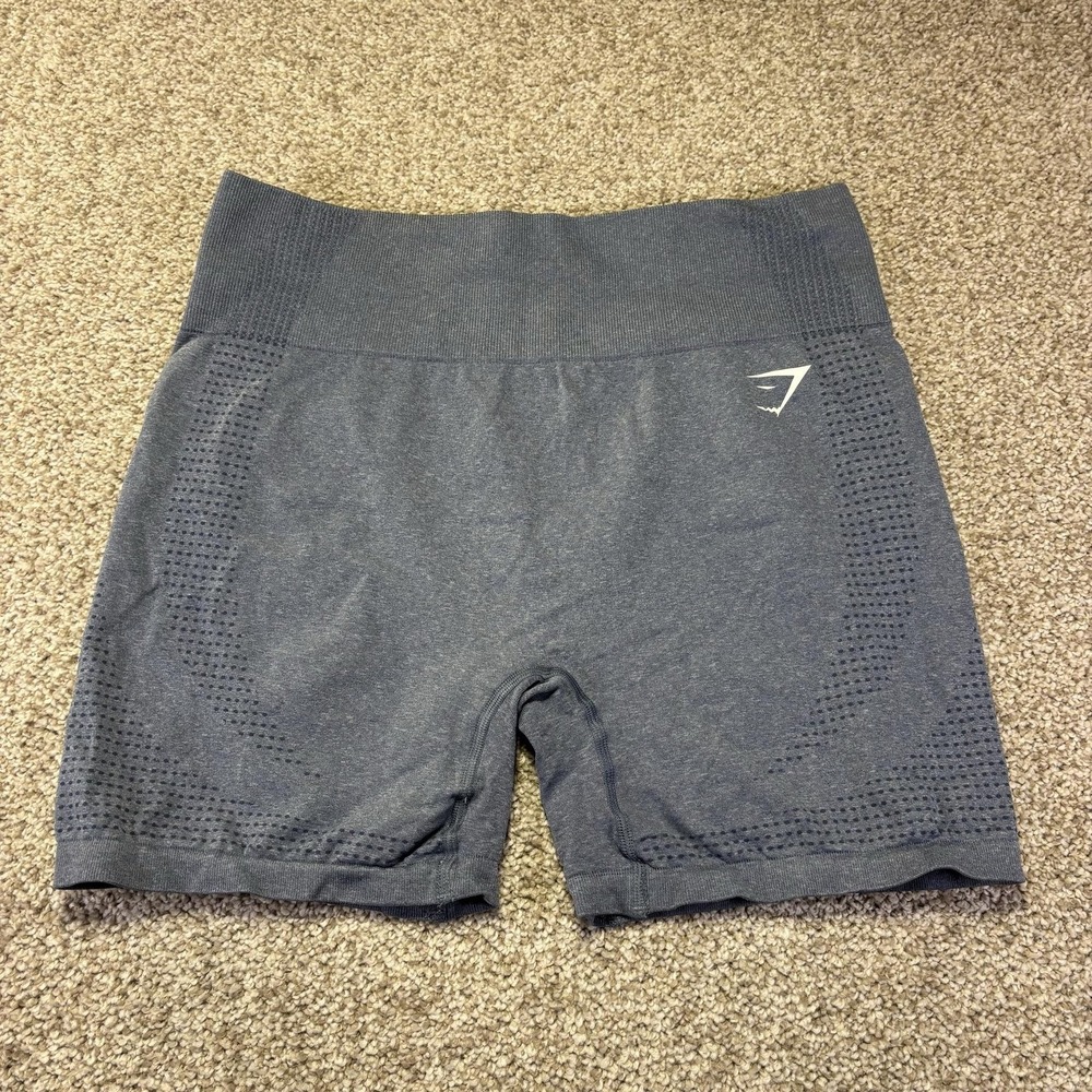 Gymshark Shorts Womens Medium Gray Biker 3.5 Inseam High Rise Athletic Workout